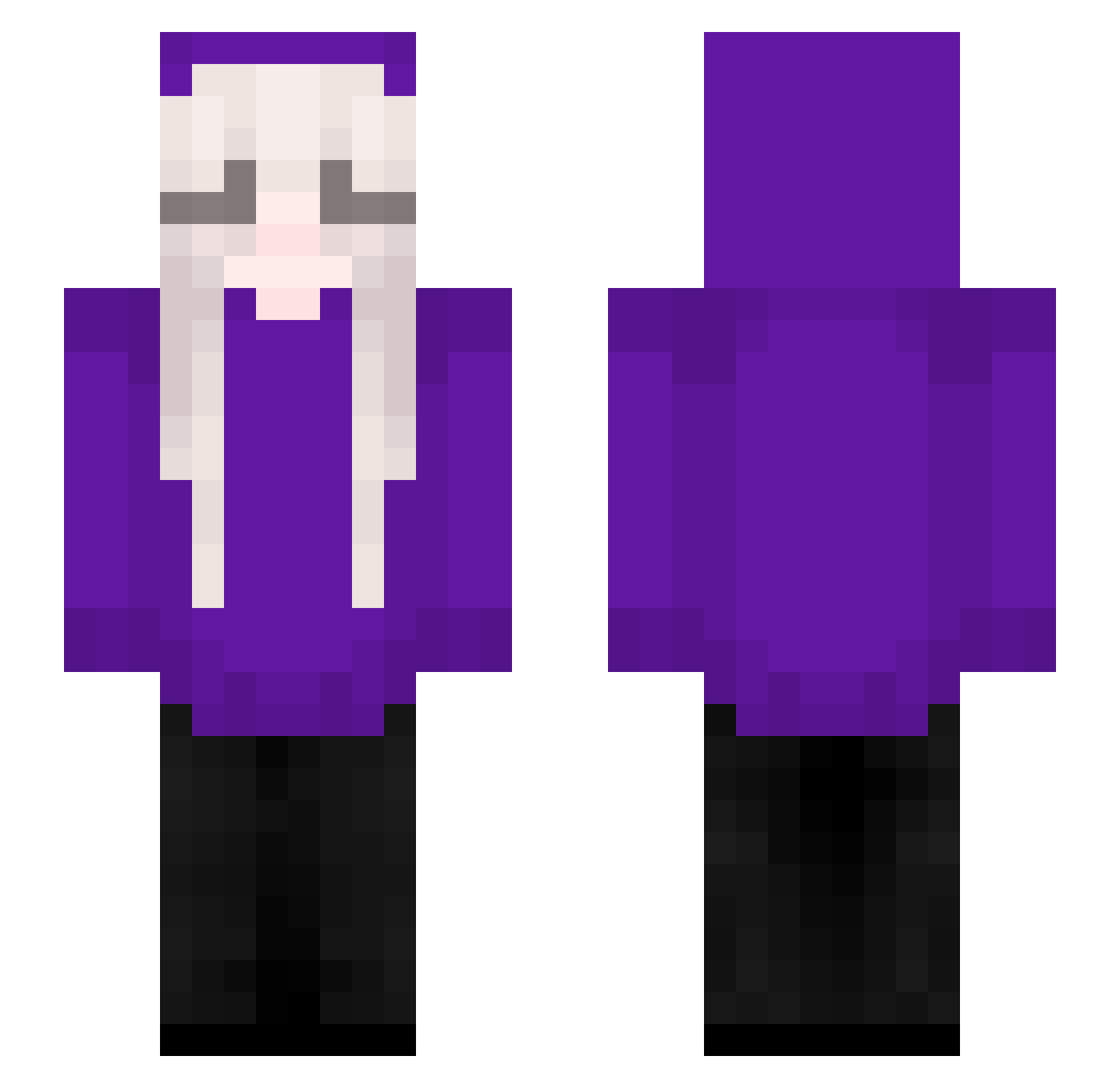 ySukiMDV Minecraft skin, front and back view