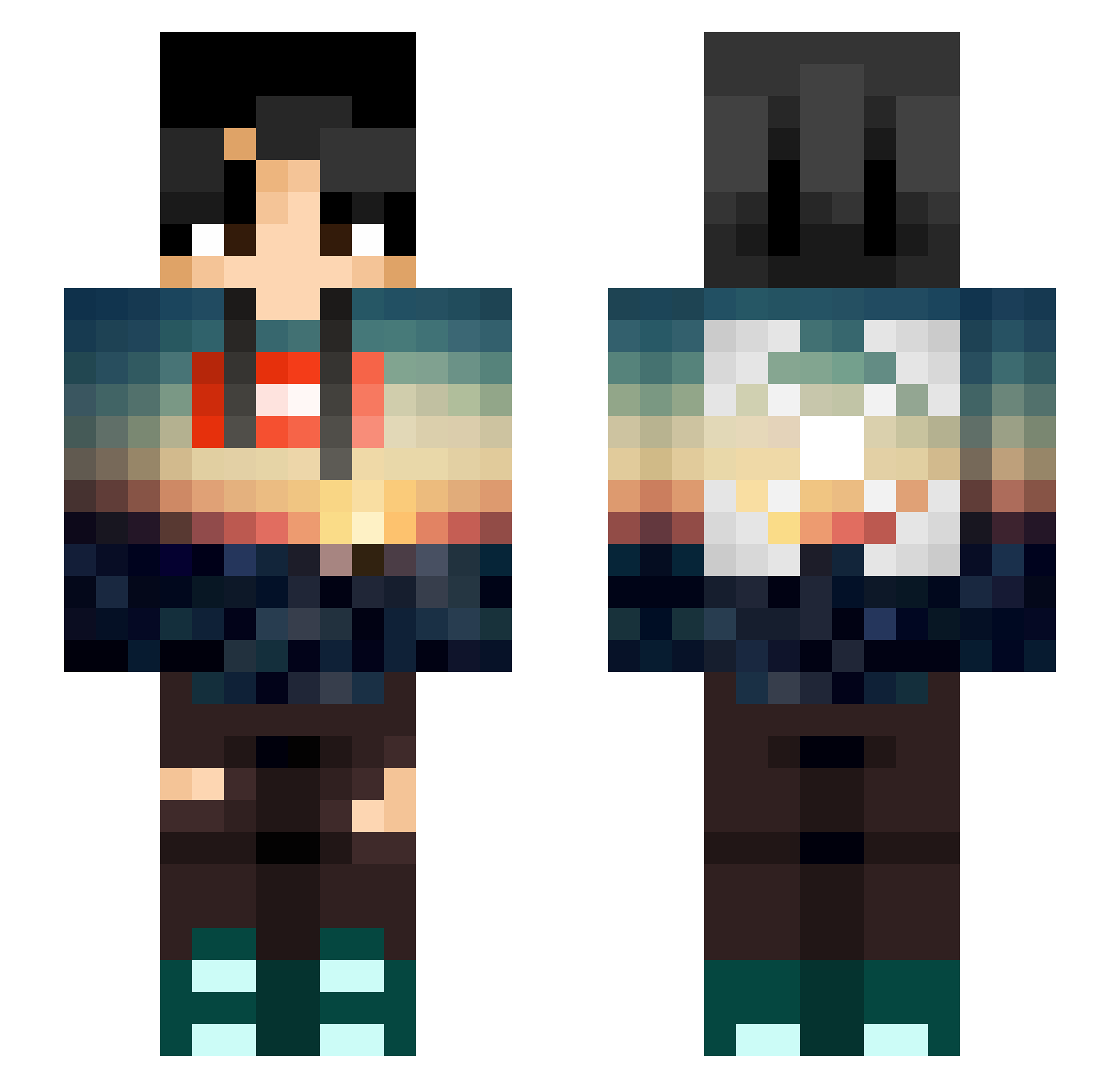 Koclure Minecraft skin, front and back view