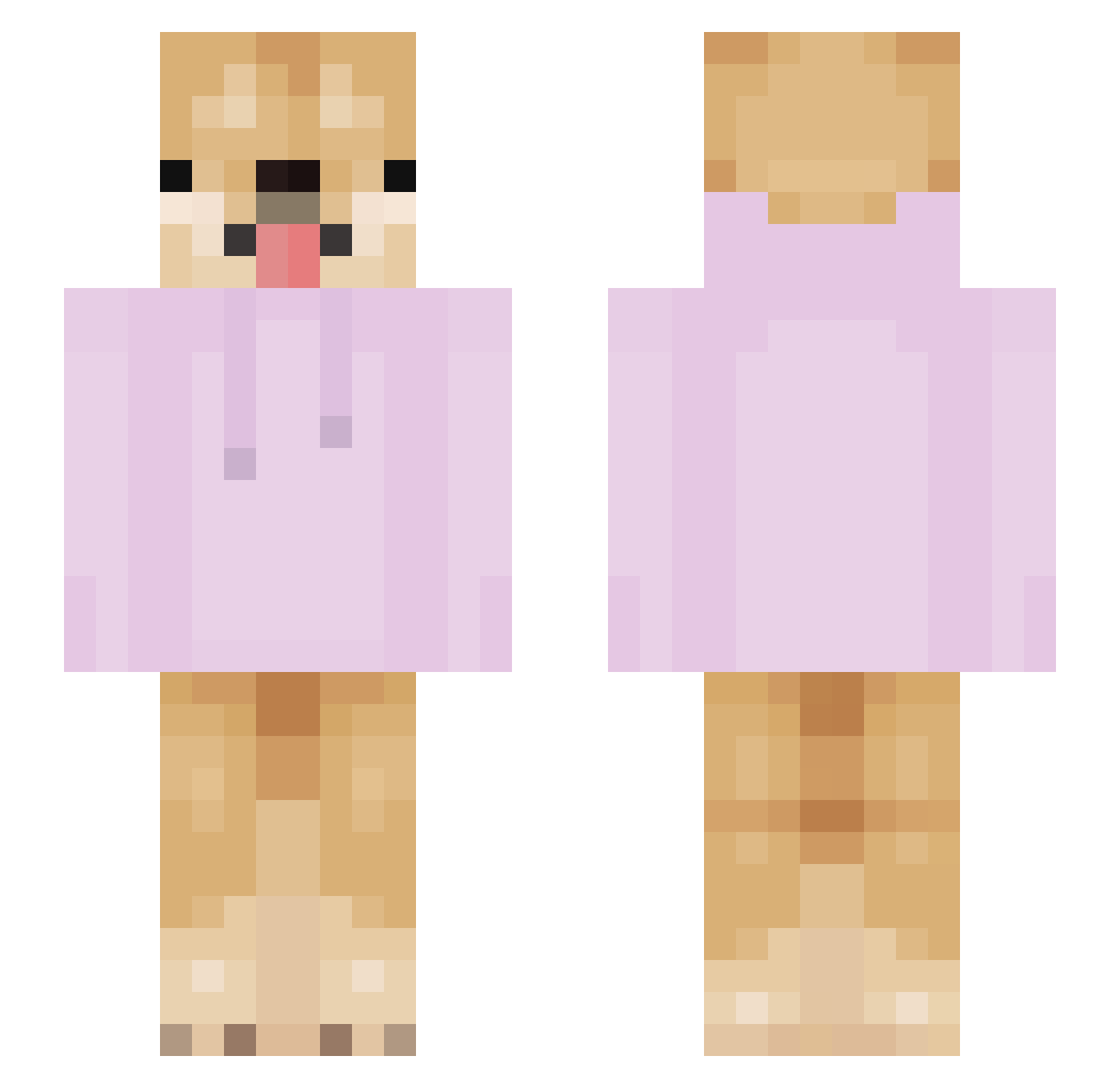 letx23 Minecraft skin, front and back view