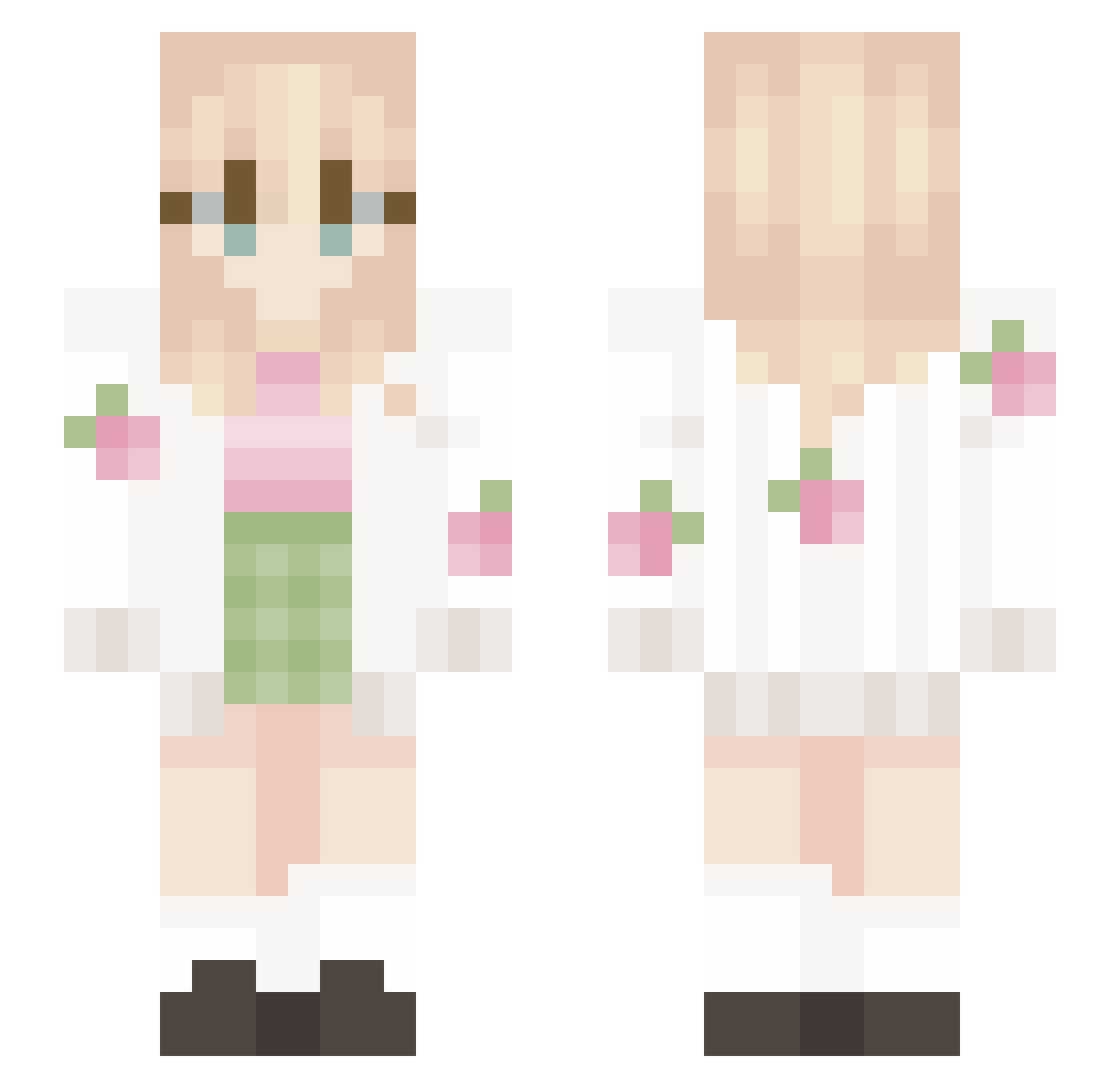 okFrogi Minecraft skin, front and back view