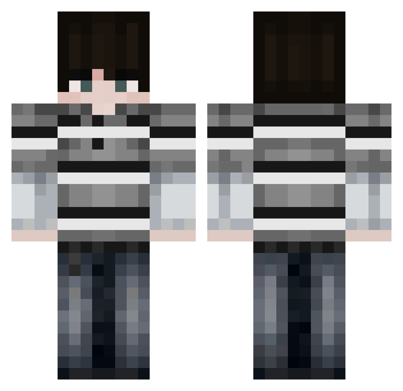 bendrPVP Minecraft skin, front and back view