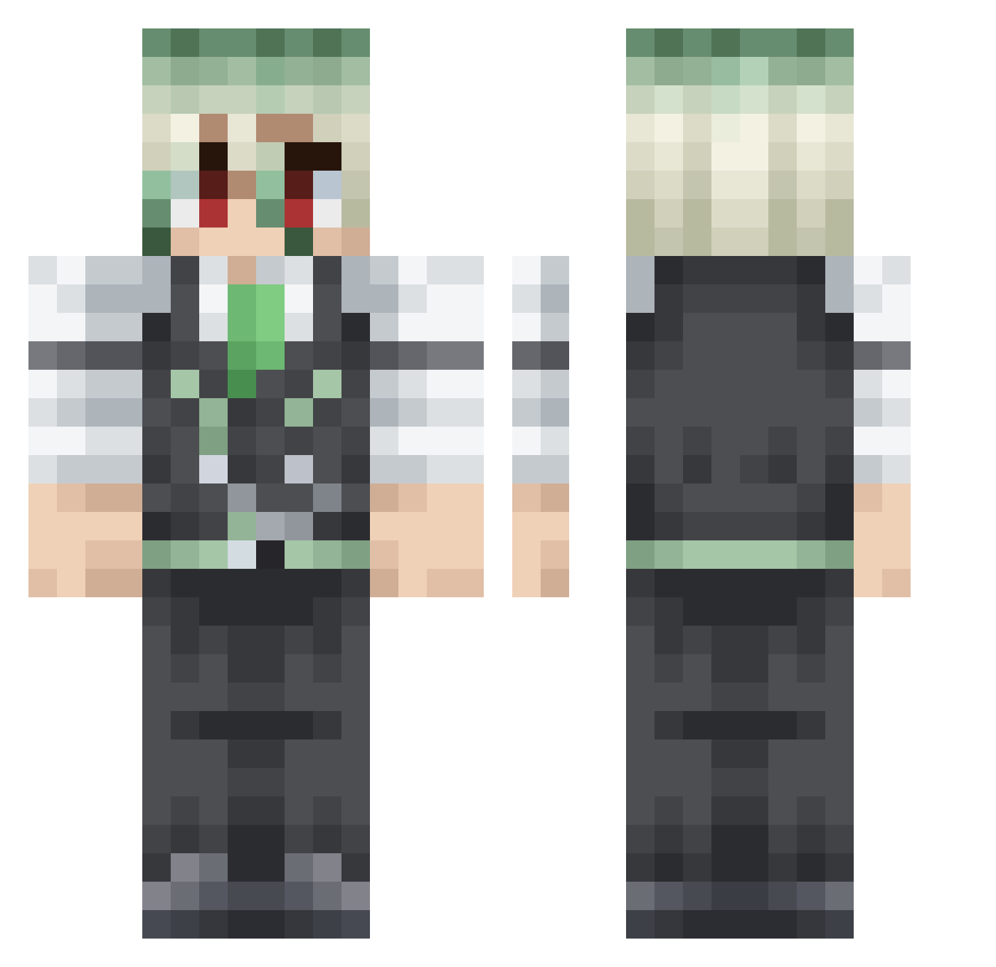 EvilBarbecue420 Minecraft skin, front and back view