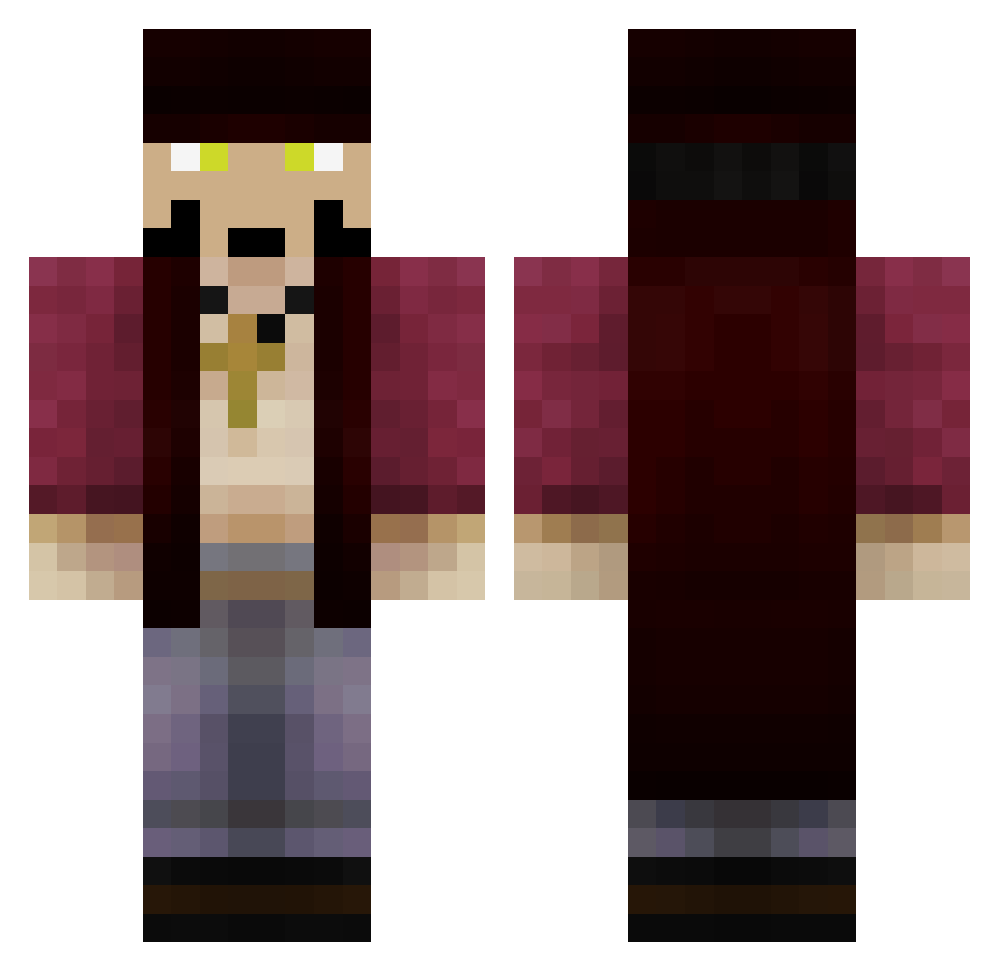 darkestw Minecraft skin, front and back view