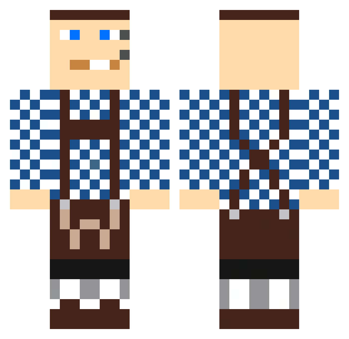 Fortnite30 Minecraft skin, front and back view