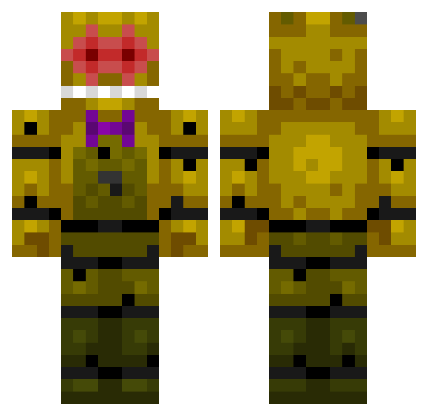 laserkaninen Minecraft skin, front and back view