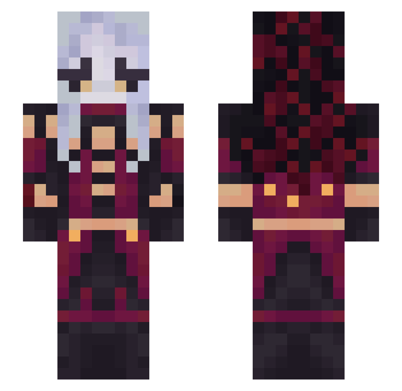 archerwarcher Minecraft skin, front and back view