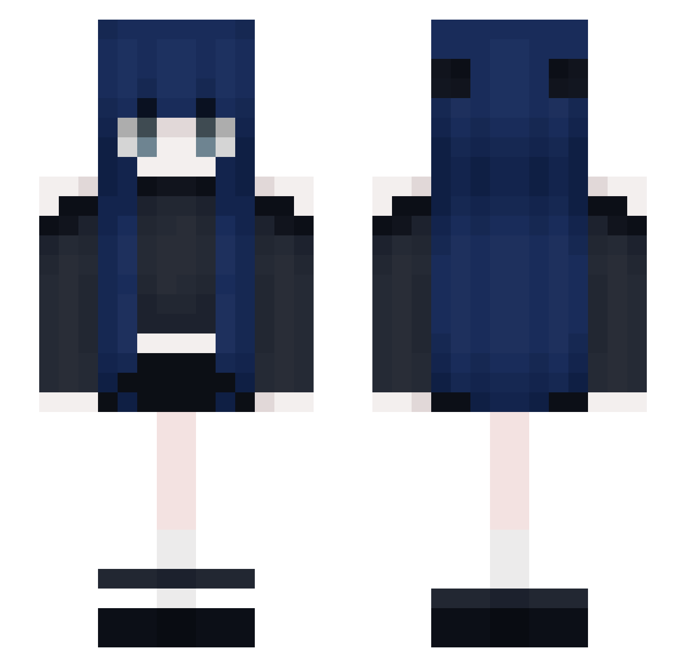 Vyaru Minecraft skin, front and back view