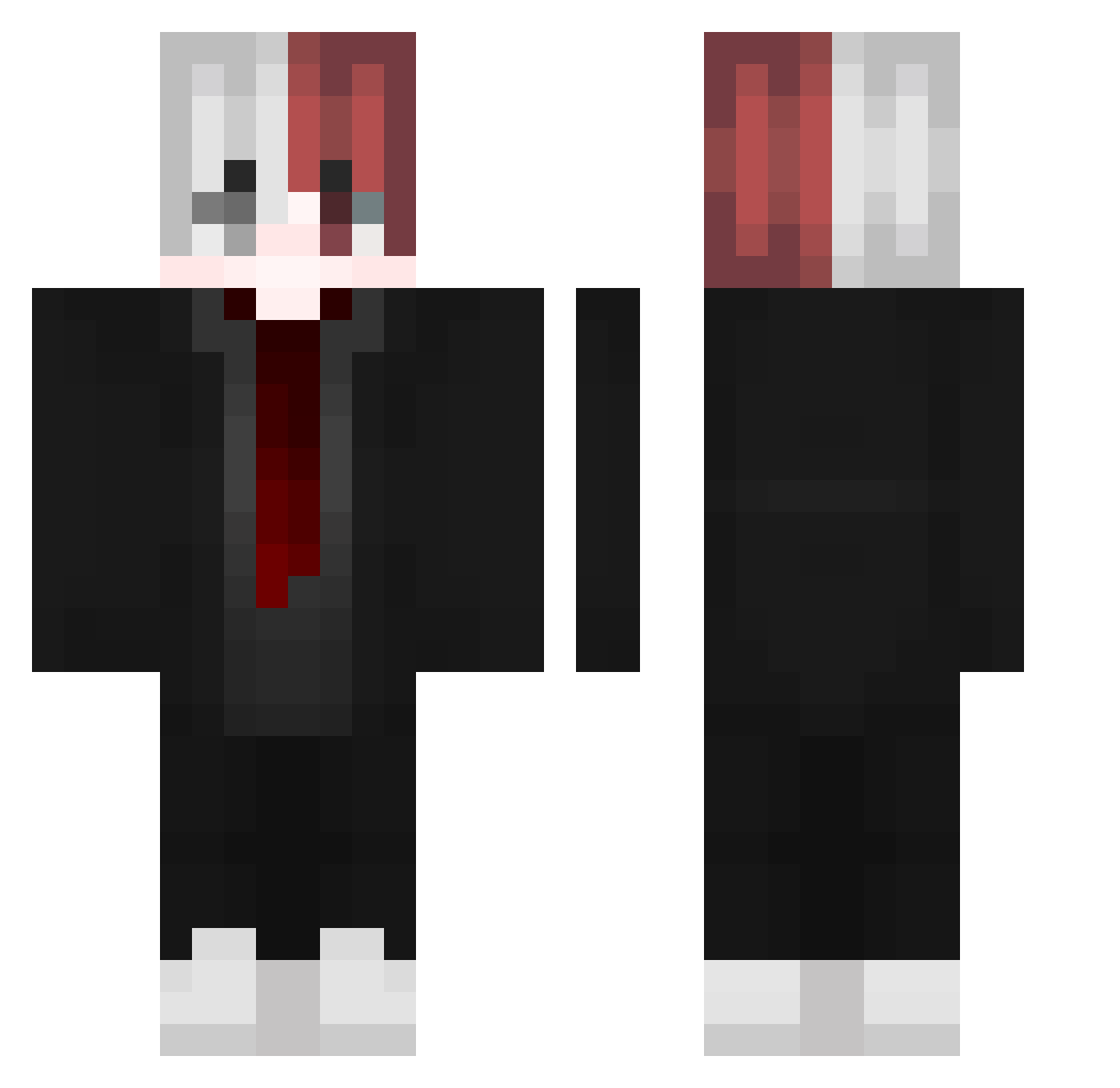 Abodo Minecraft skin, front and back view