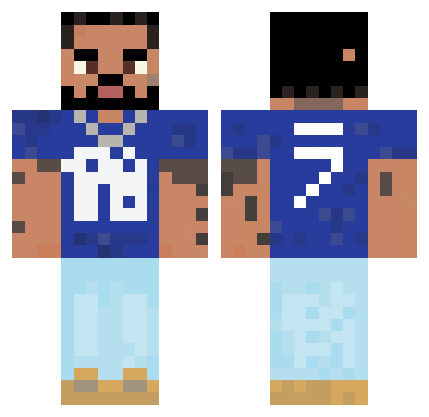JGME Minecraft skin, front and back view