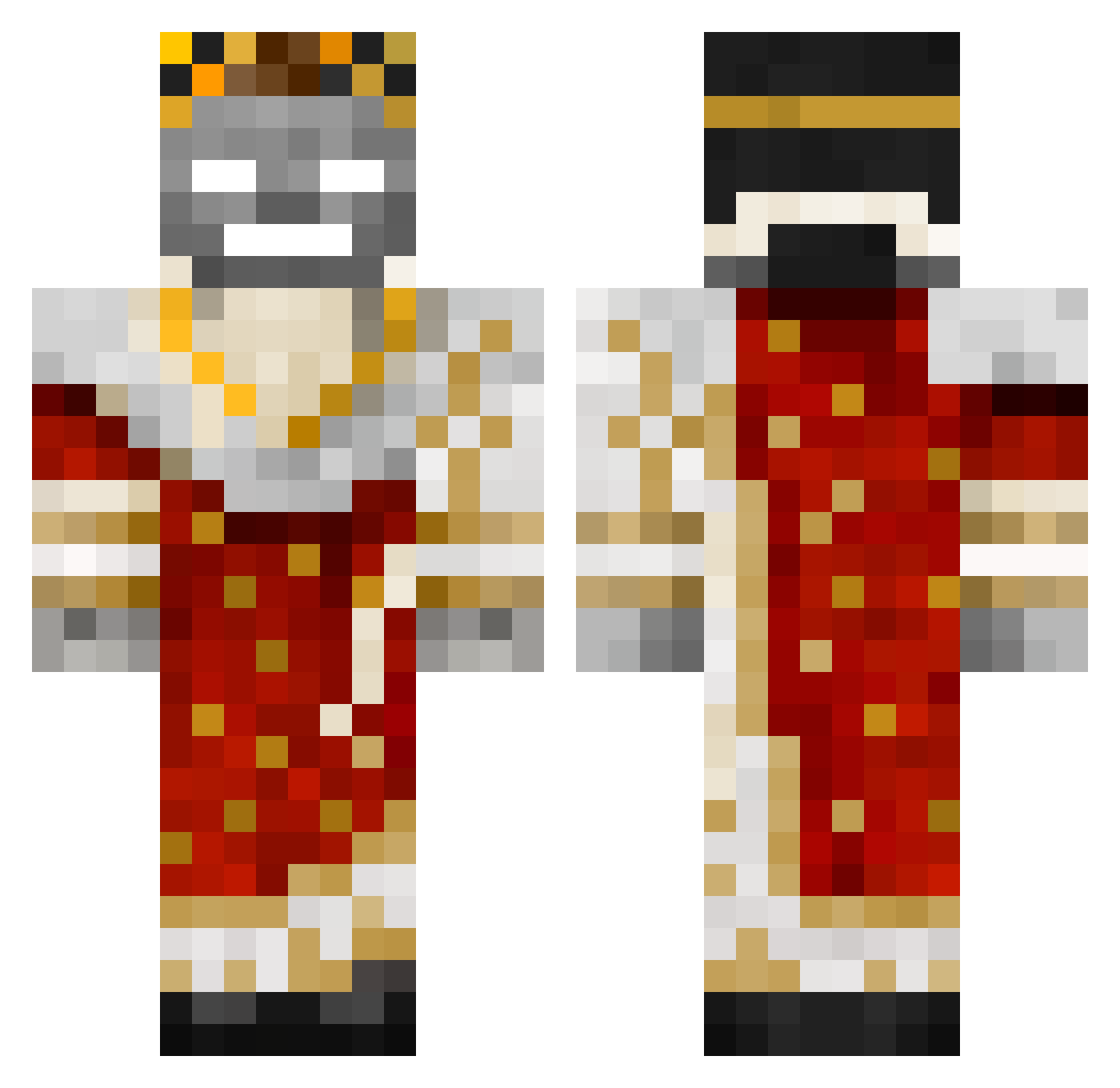 Nantais Minecraft skin, front and back view