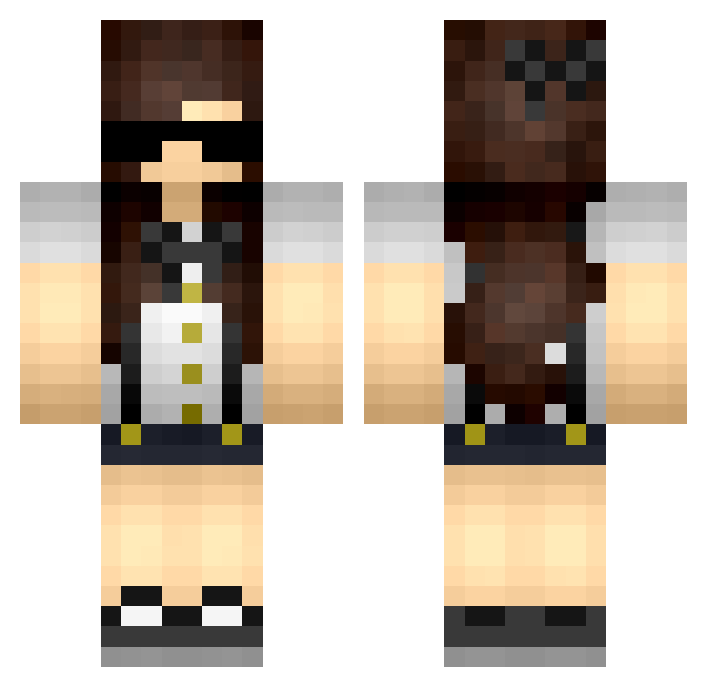 timehit Minecraft skin, front and back view