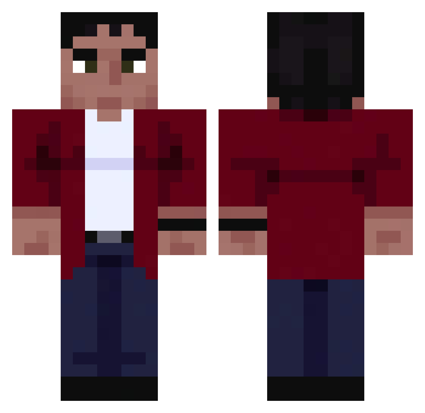 Wixmal Minecraft skin, front and back view