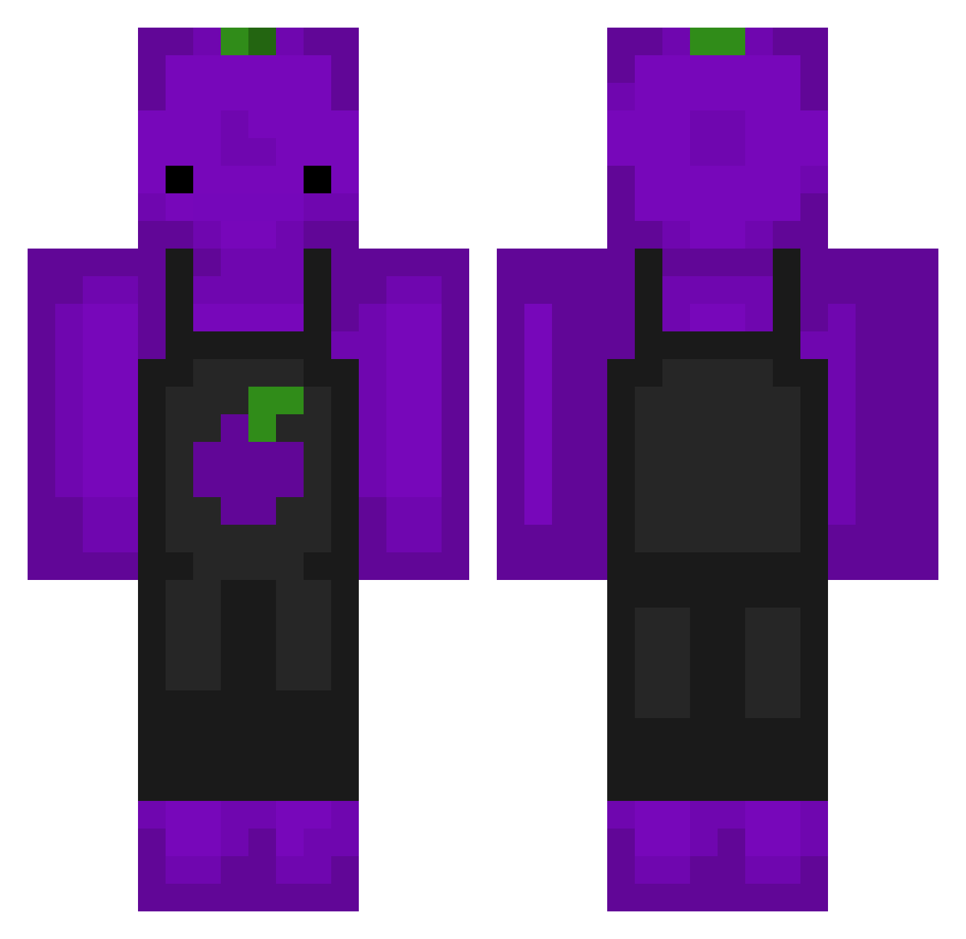 zExodus Minecraft skin, front and back view