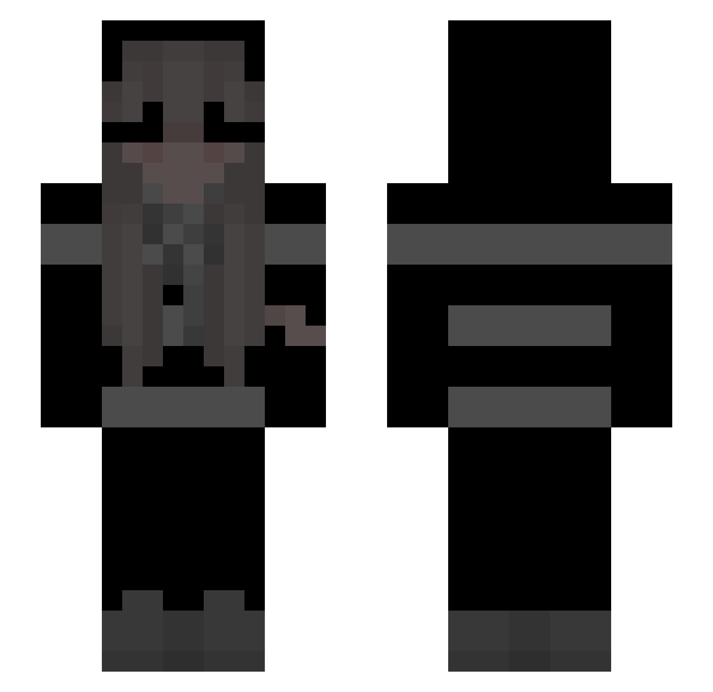 Pest Minecraft skin, front and back view
