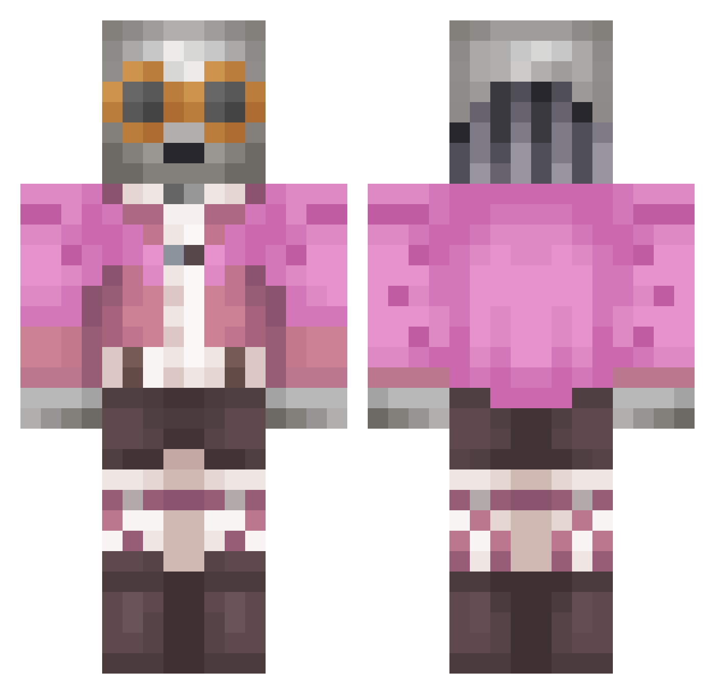 not_aMimic_ Minecraft skin, front and back view