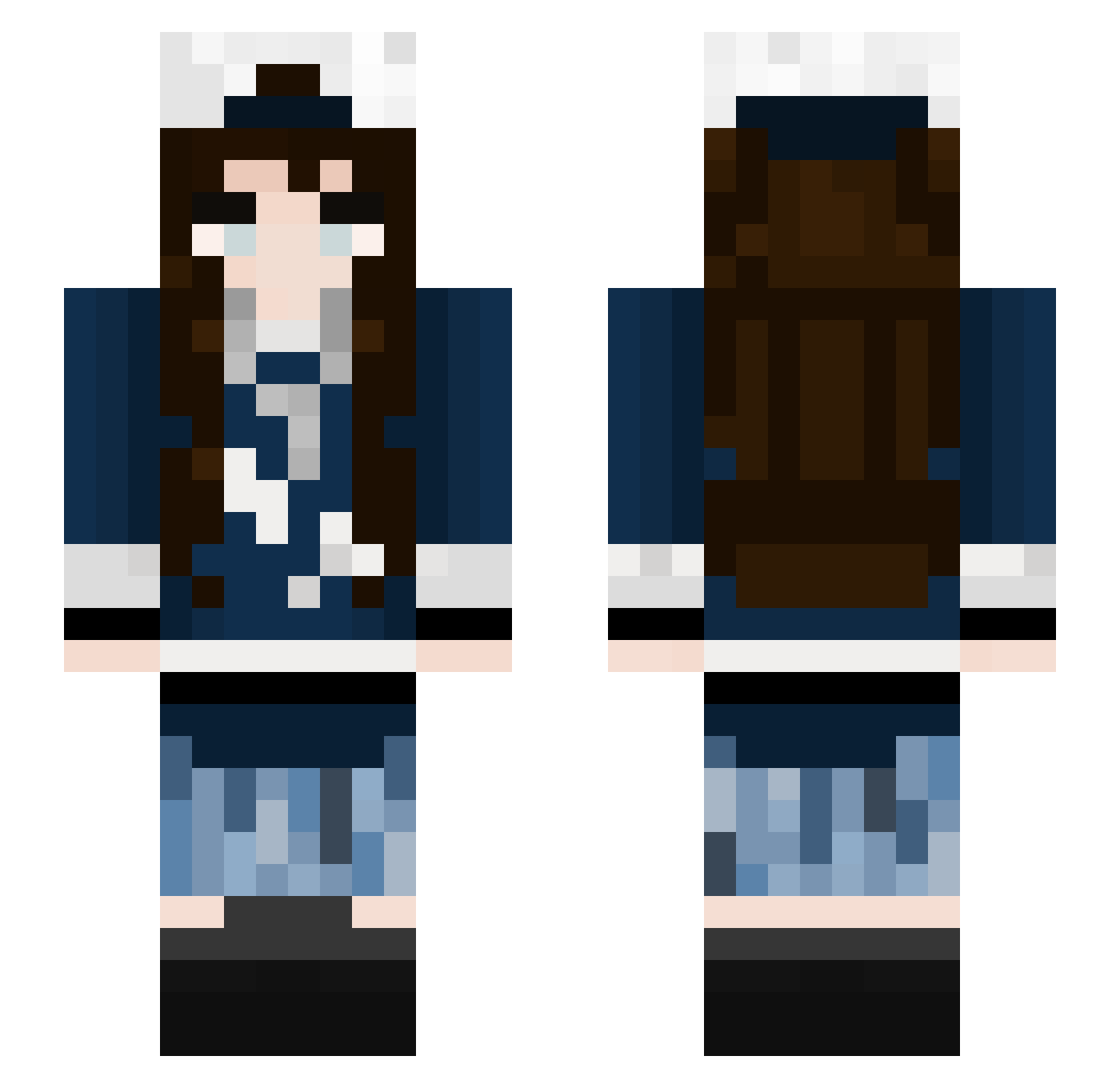 Shilaa Minecraft skin, front and back view