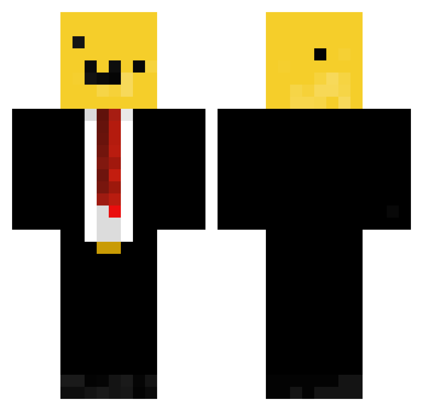 VipBee Minecraft skin, front and back view