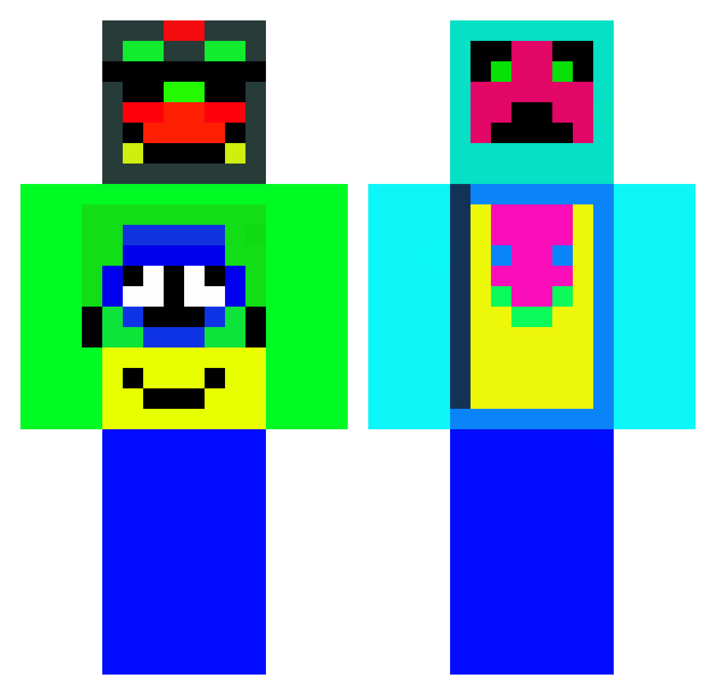 sokabloot Minecraft skin, front and back view