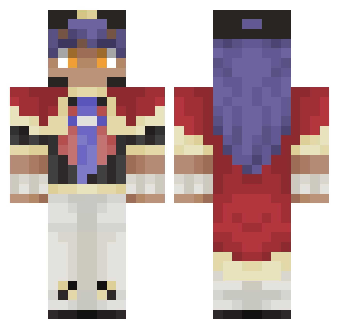 trippyblockIII Minecraft skin, front and back view