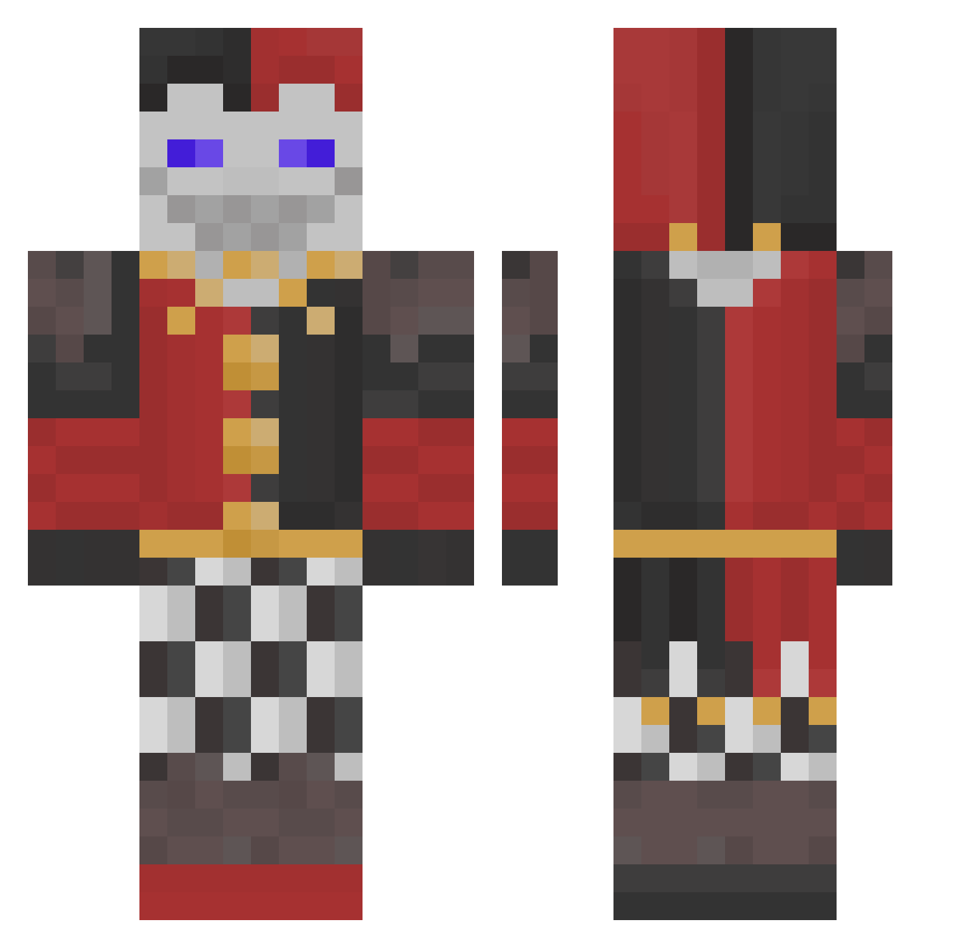 Footlab Minecraft skin, front and back view