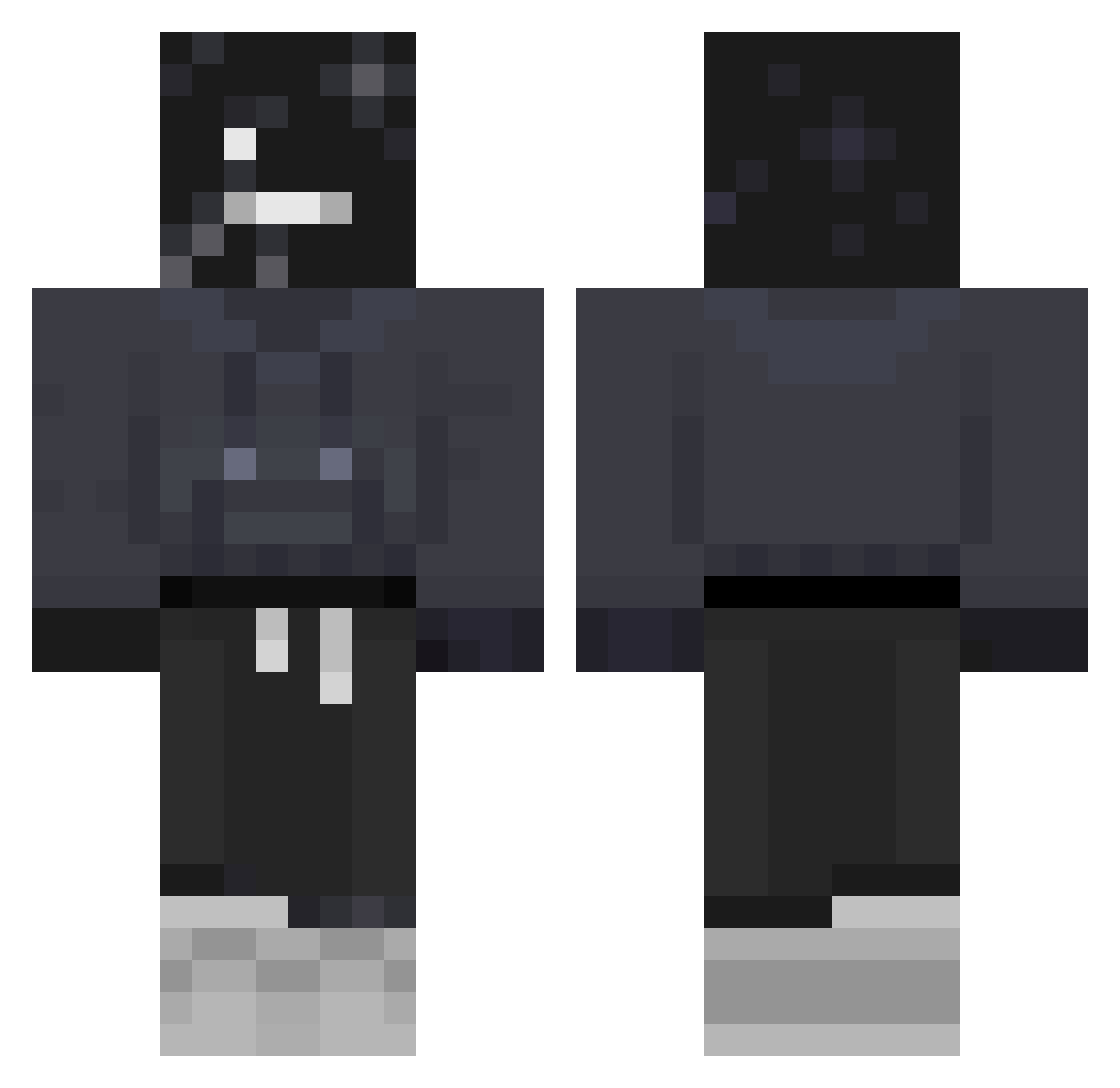 viscus Minecraft skin, front and back view