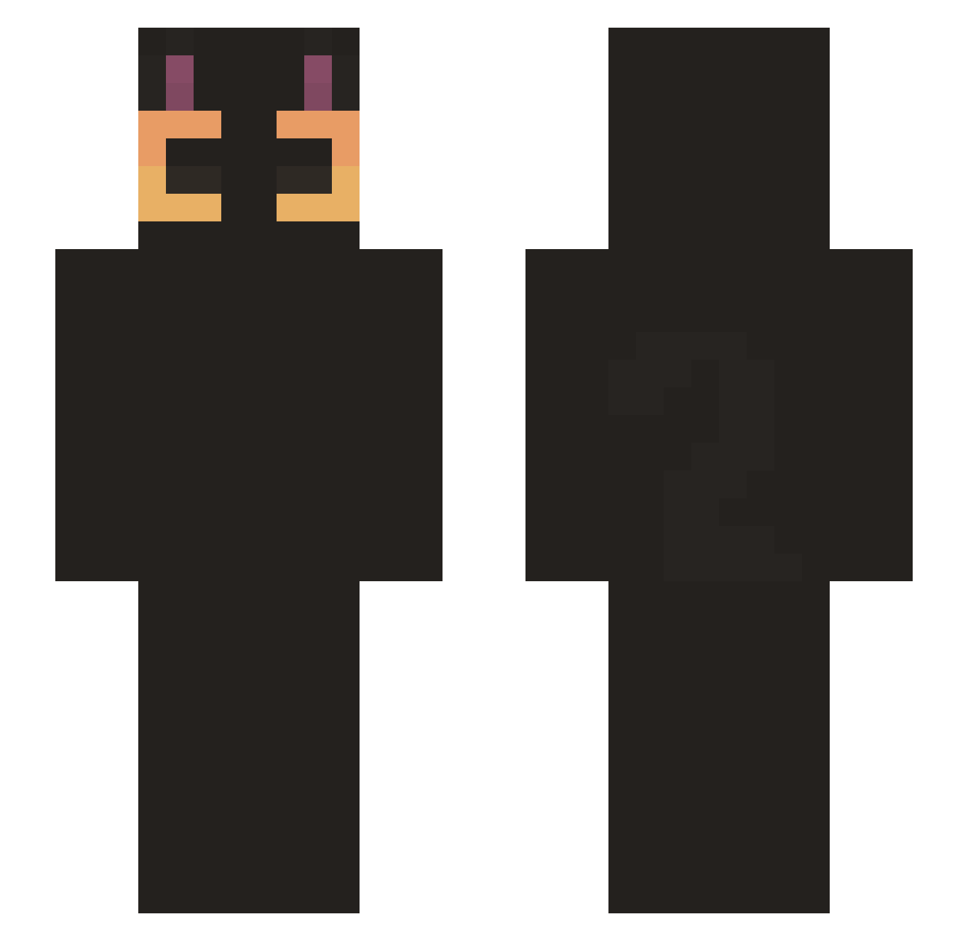 realpuze Minecraft skin, front and back view