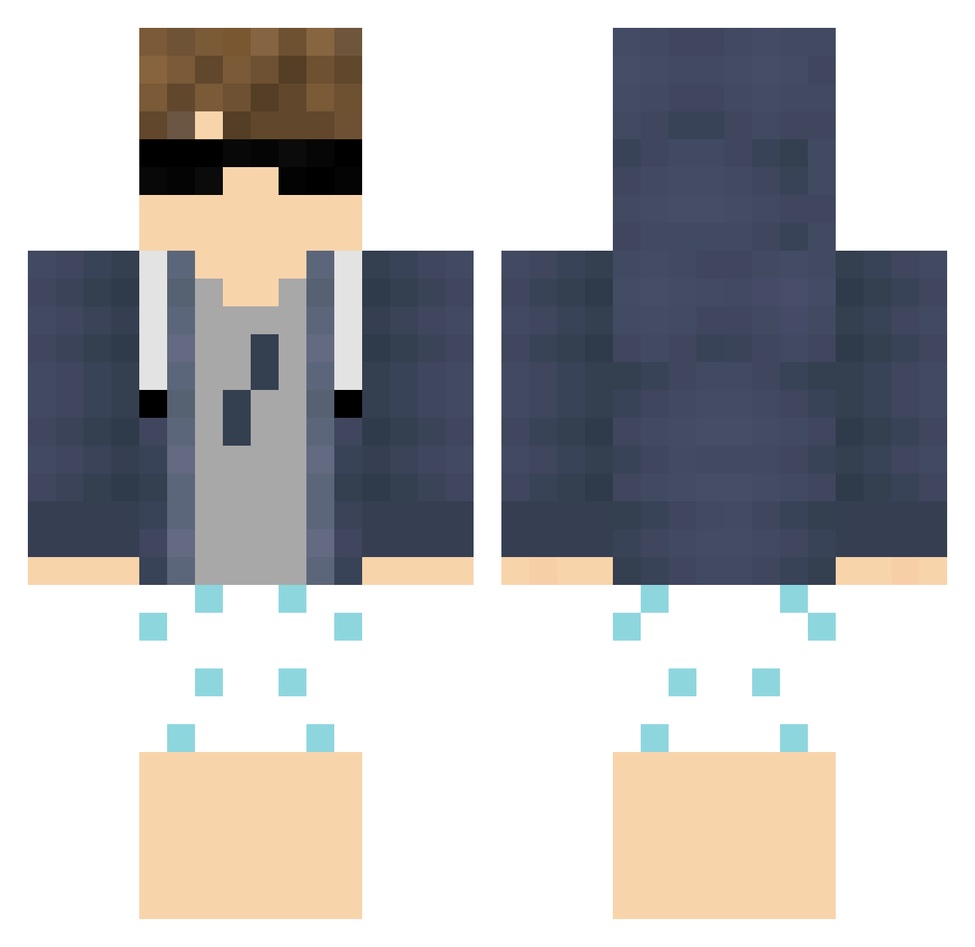 Selector Minecraft skin, front and back view