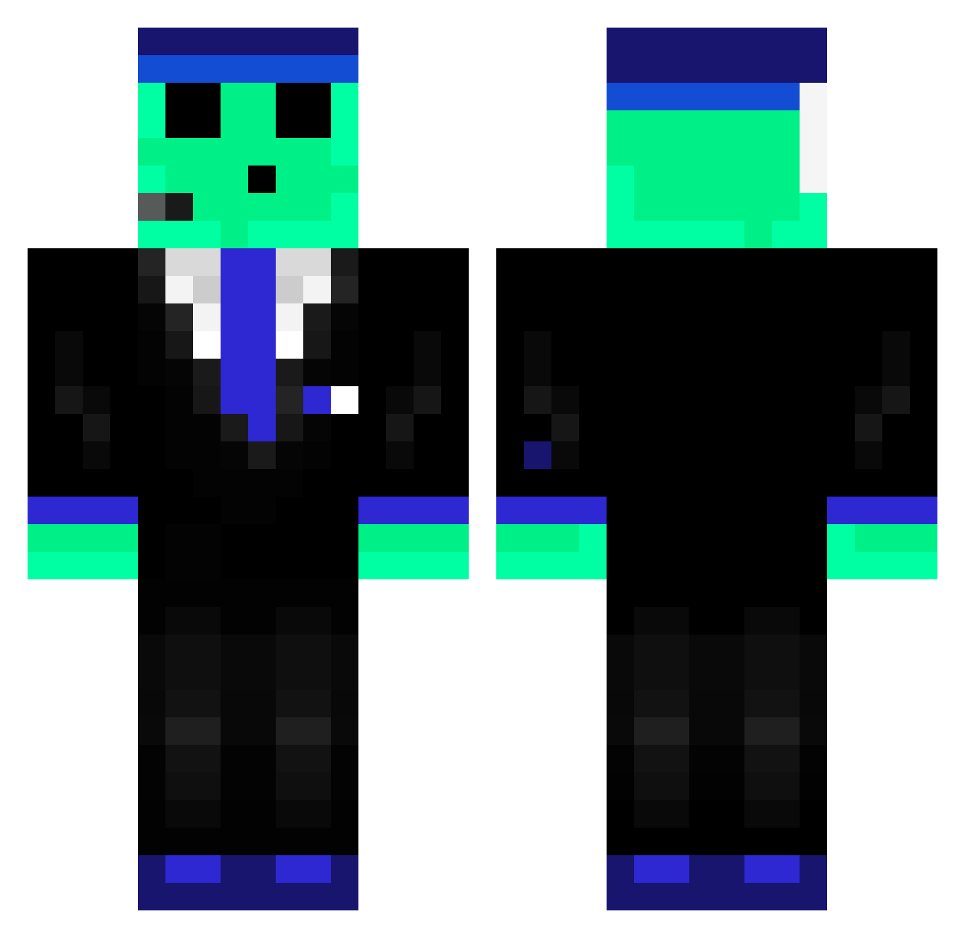 SlyFDB2 Minecraft skin, front and back view