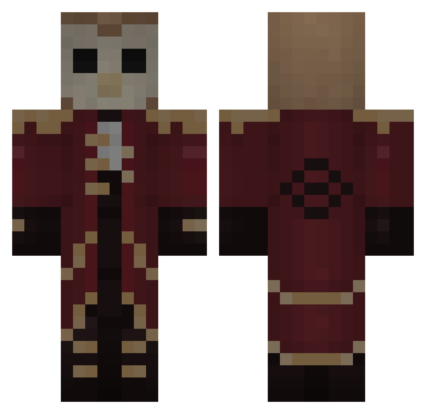 WeaknessRefused Minecraft skin, front and back view