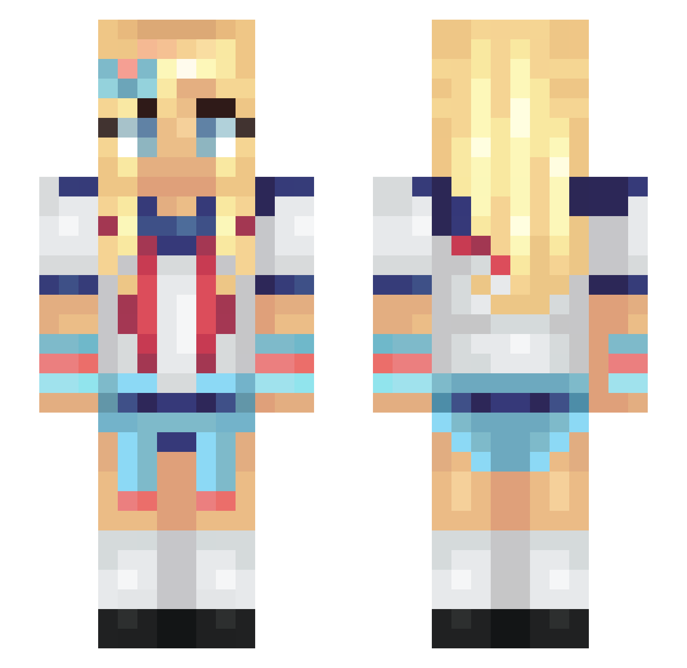 SkullBlood22 Minecraft skin, front and back view