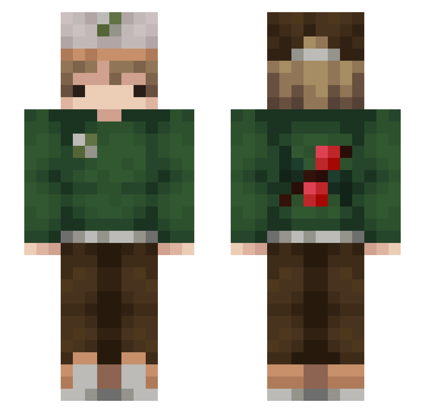 01RBY09 Minecraft skin, front and back view