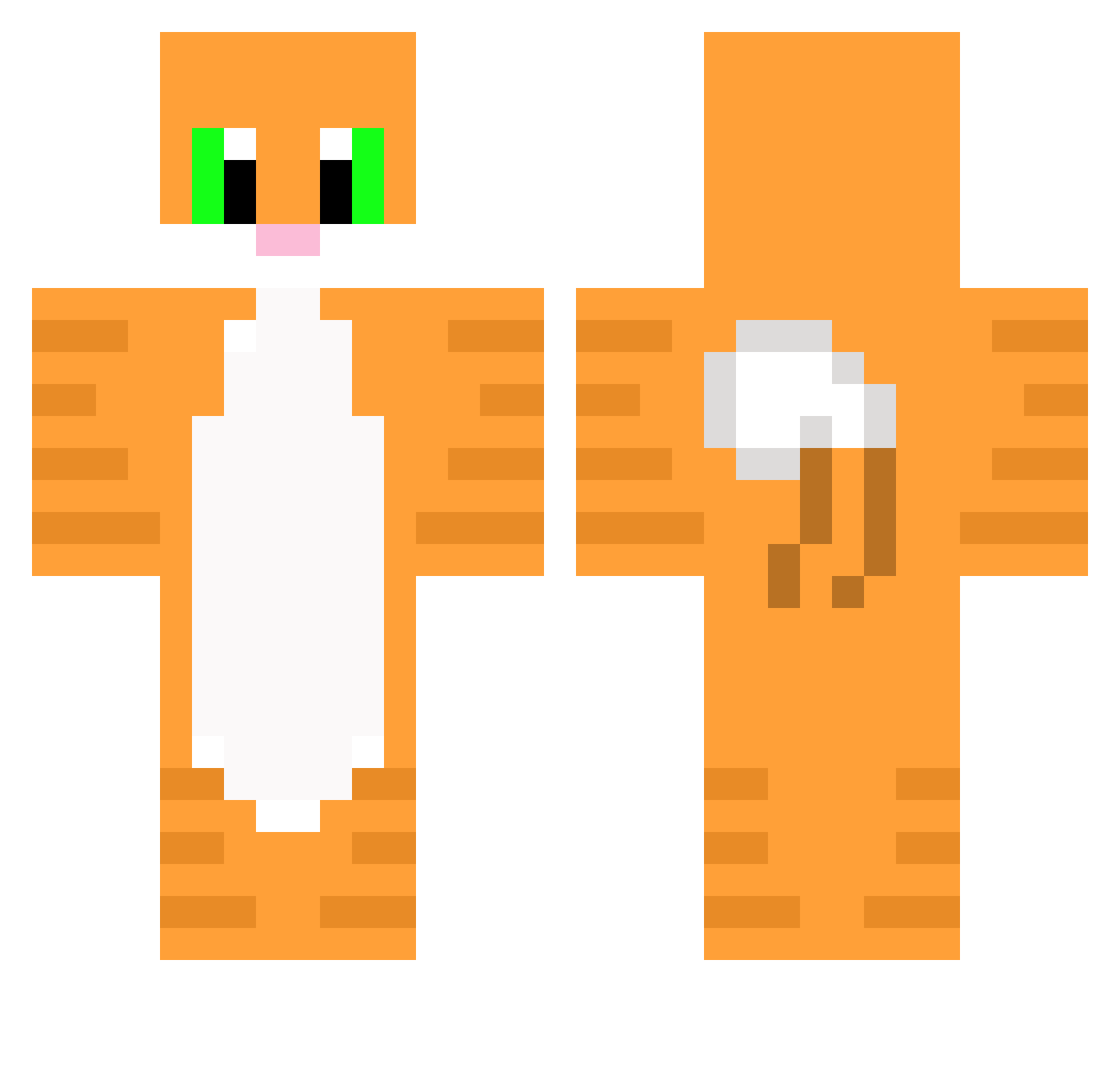 FatCat08 Minecraft skin, front and back view