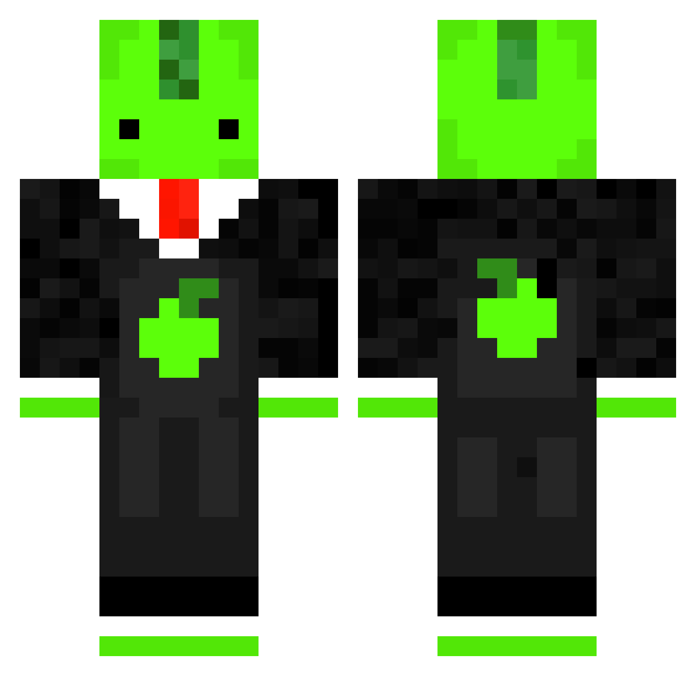 VidePeron Minecraft skin, front and back view
