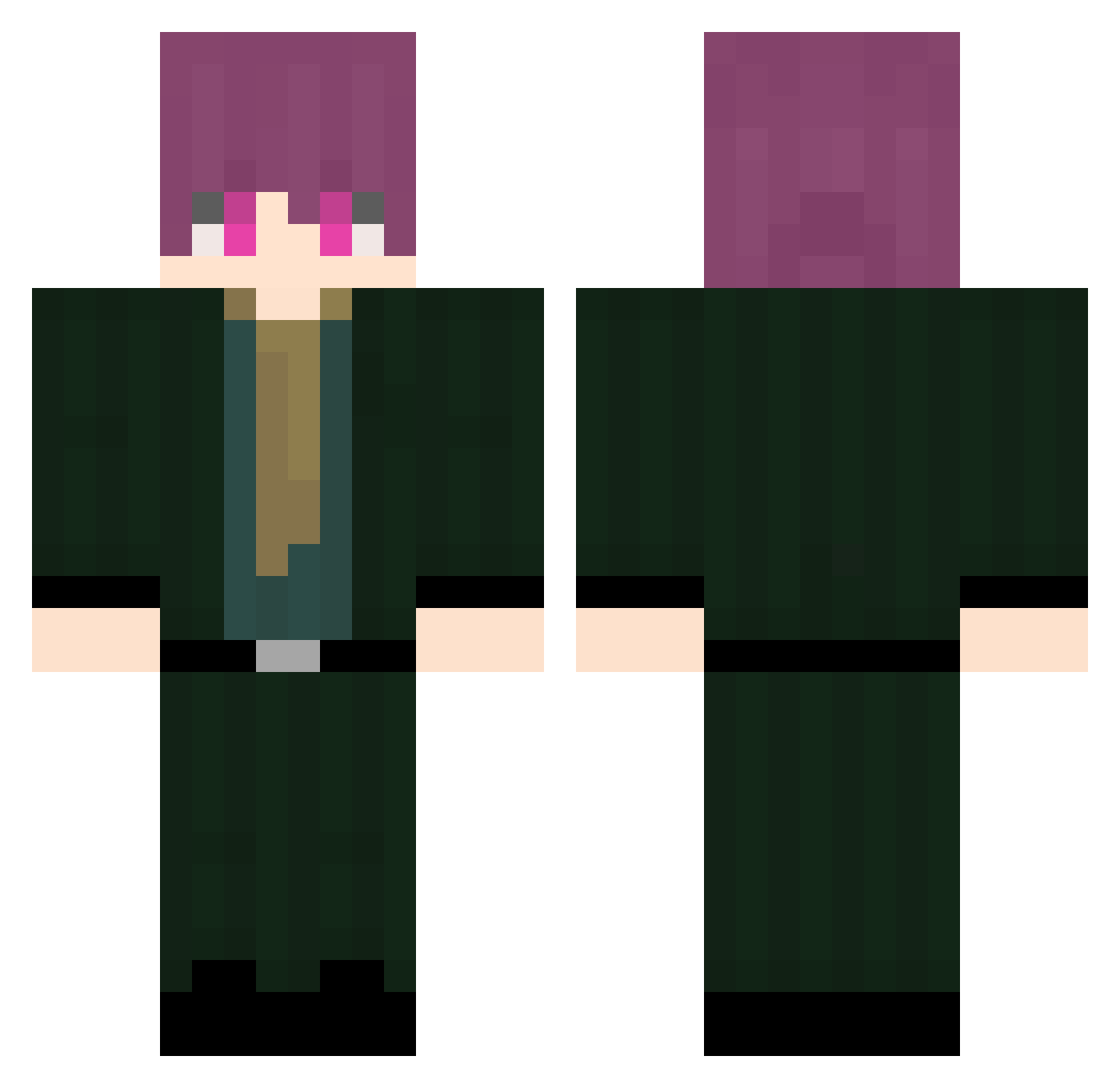 Cha_Charl Minecraft skin, front and back view