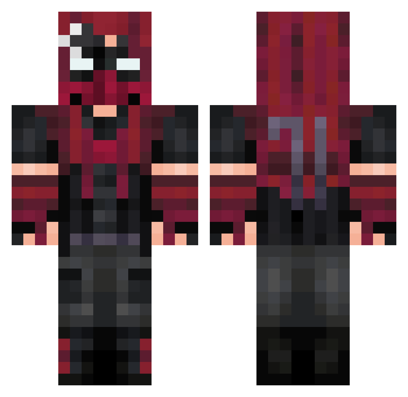 Jakubakx_ Minecraft skin, front and back view