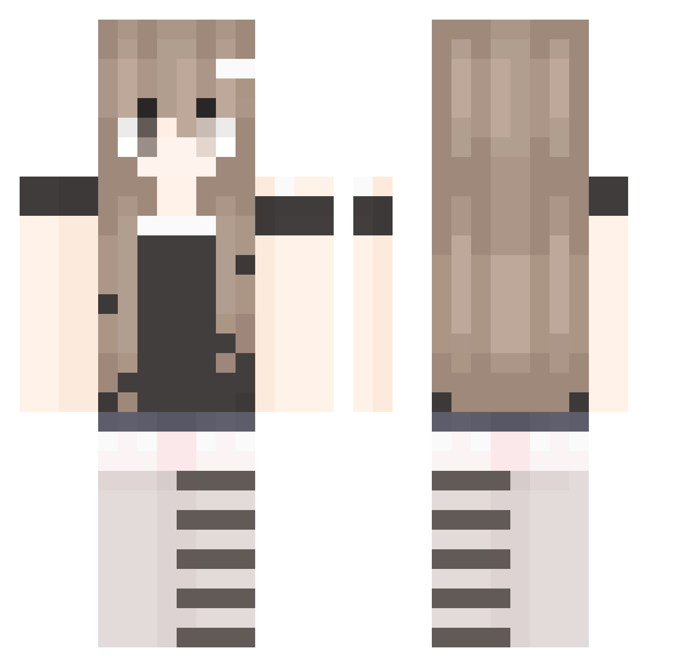 Azurnce Minecraft skin, front and back view