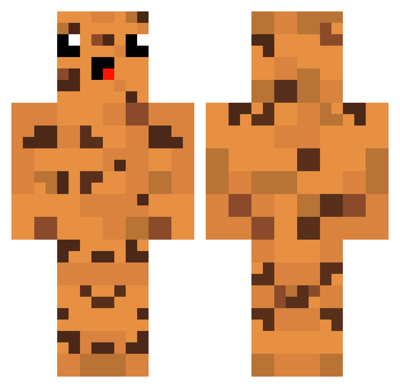 CookieManz Minecraft skin, front and back view