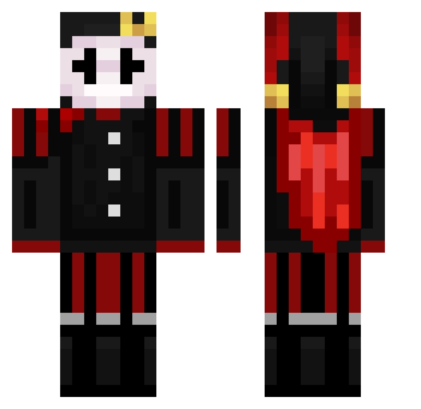 Vincent192172 Minecraft skin, front and back view