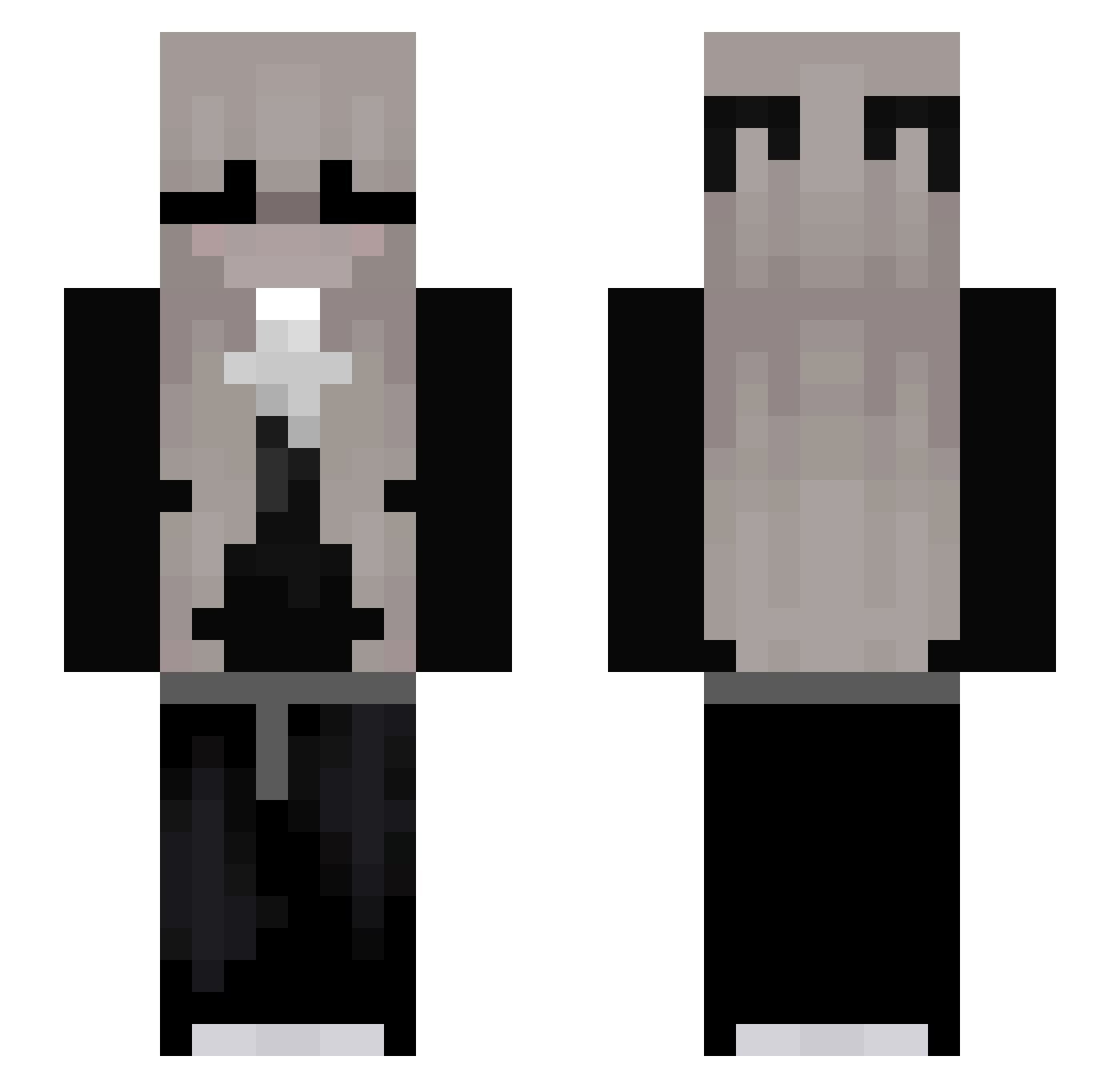 itzgr00vy Minecraft skin, front and back view