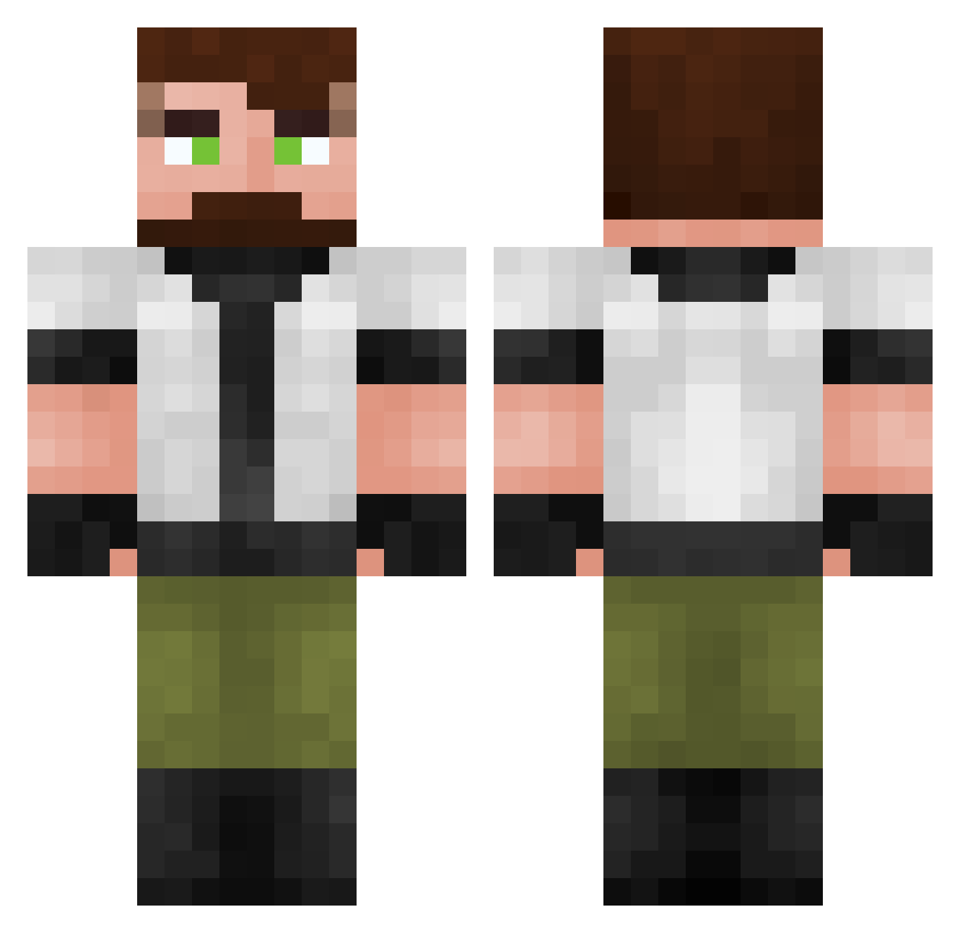 Cryimon Minecraft skin, front and back view