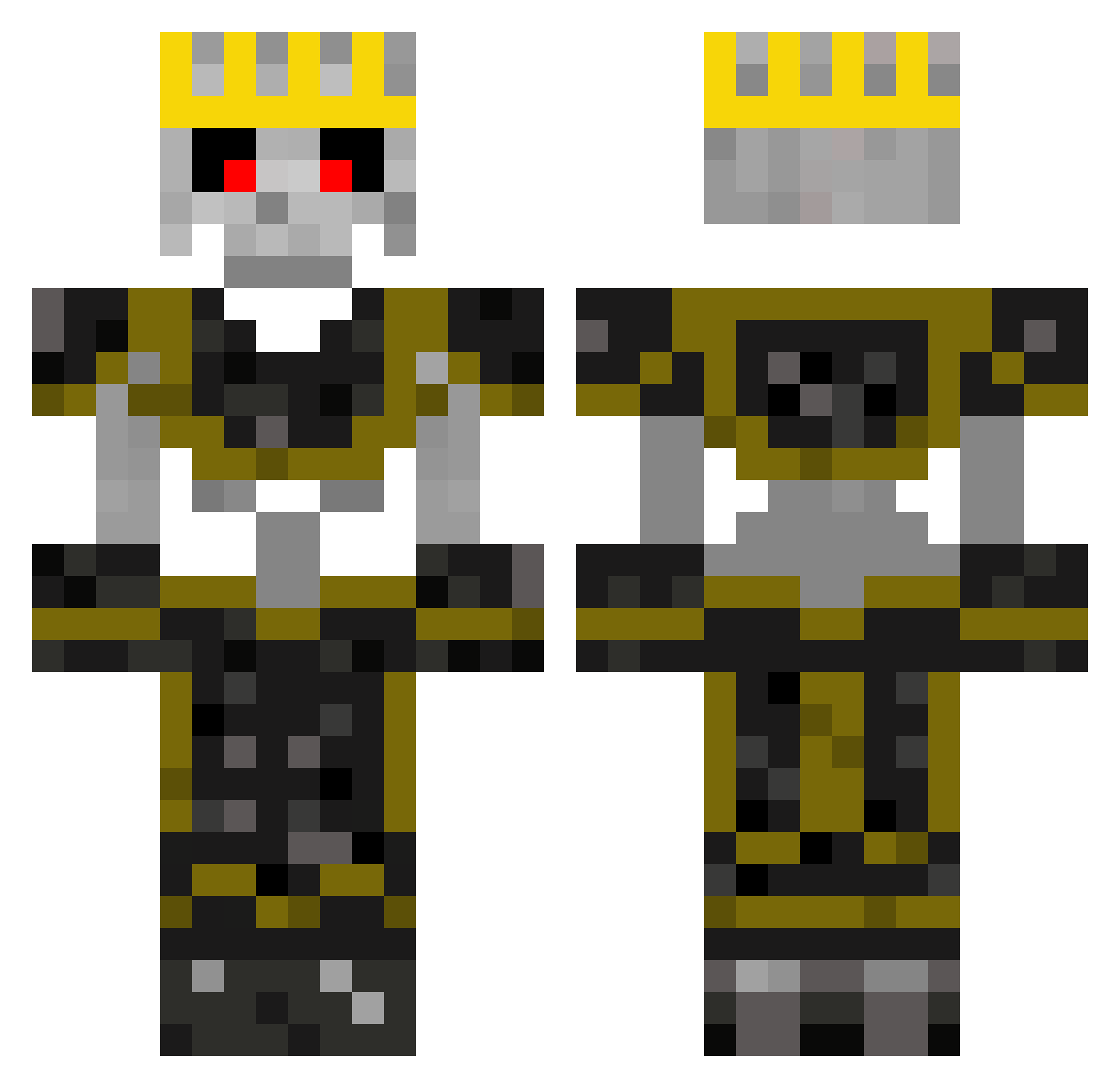 Davisac Minecraft skin, front and back view