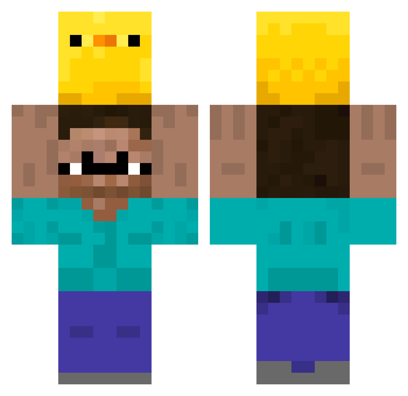 Vurossa Minecraft skin, front and back view