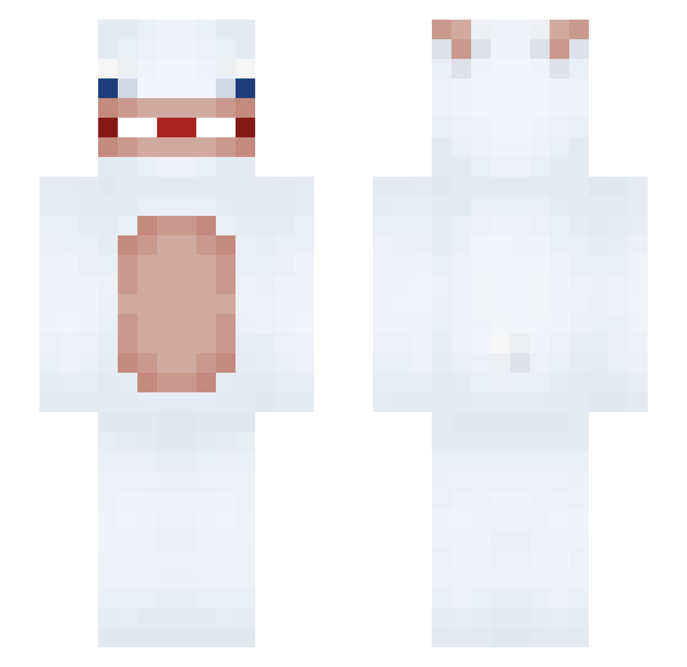 crabness Minecraft skin, front and back view
