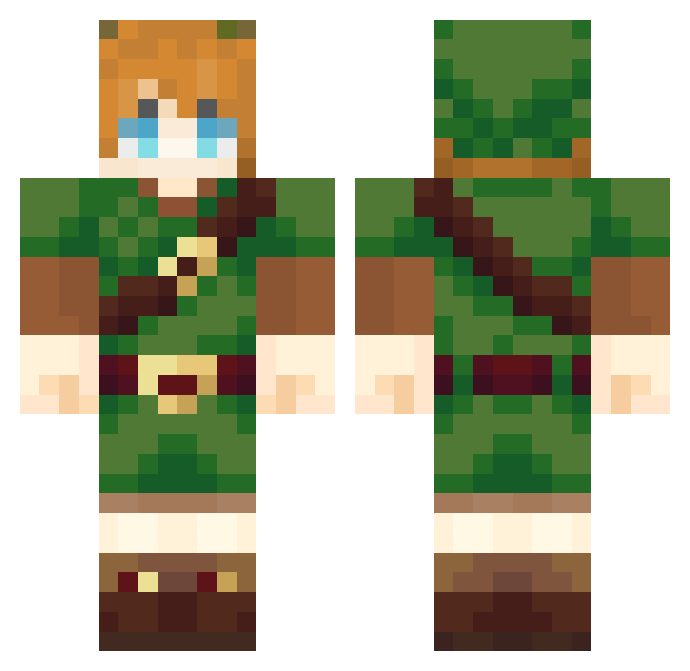 Mazzo_letto Minecraft skin, front and back view