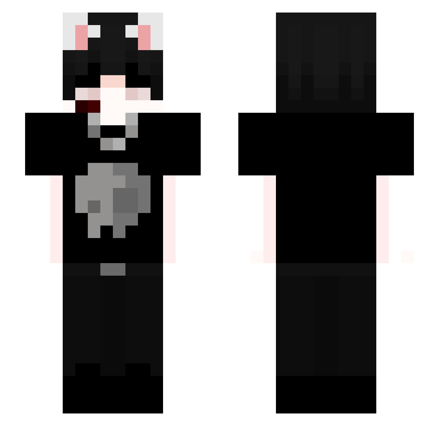 overselling Minecraft skin, front and back view