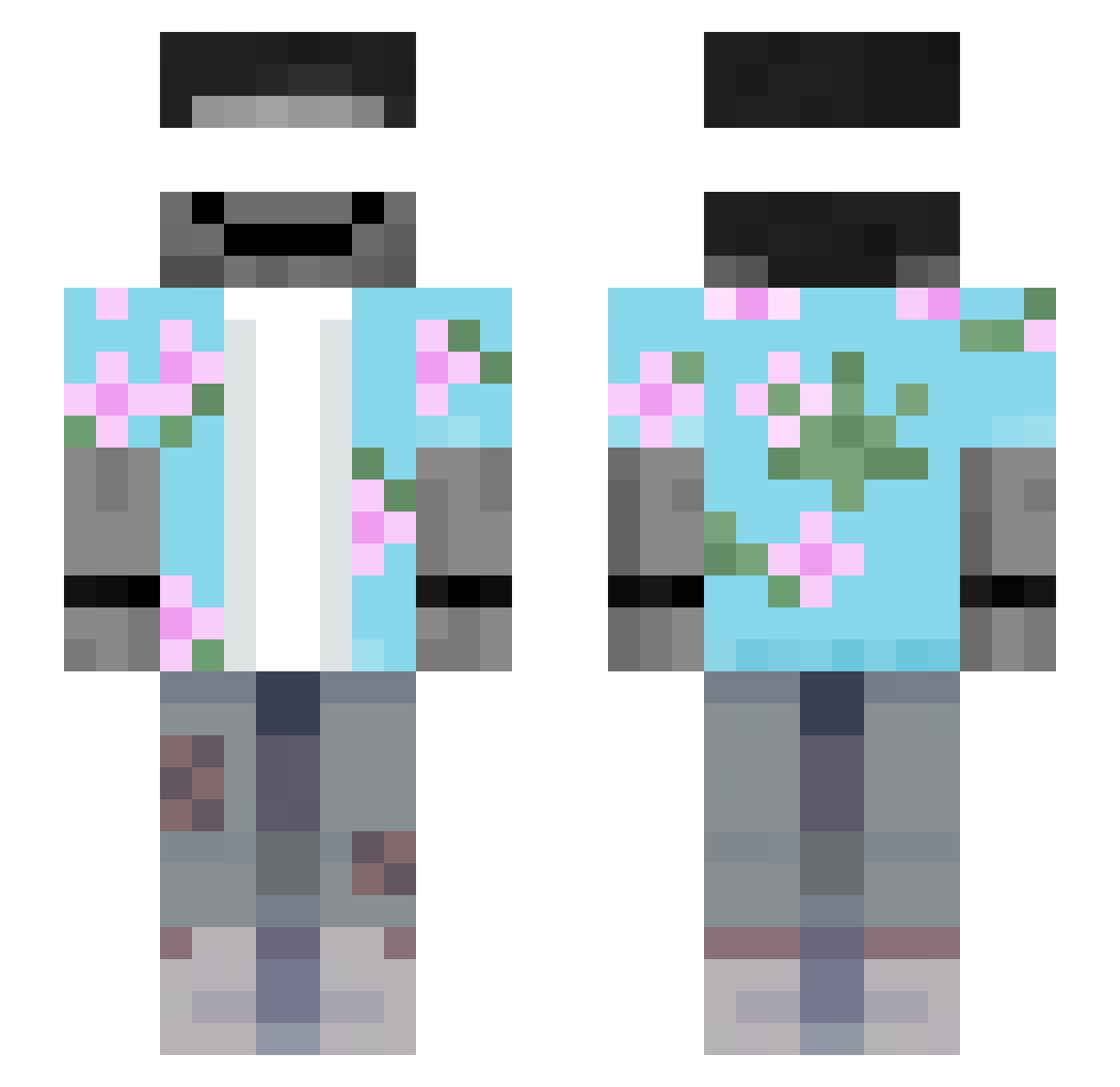 ImTheVanish Minecraft skin, front and back view