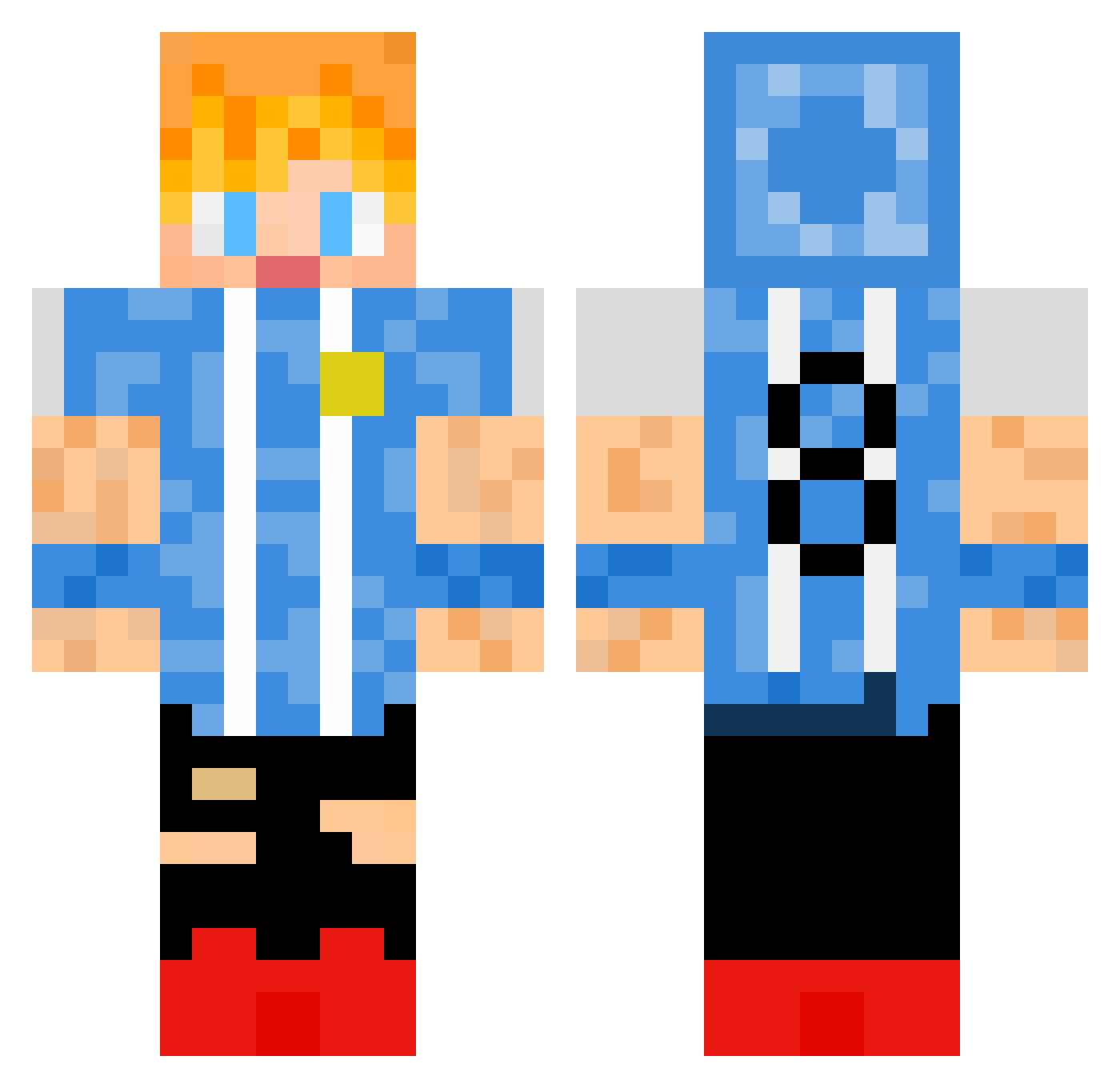 joakoARG Minecraft skin, front and back view