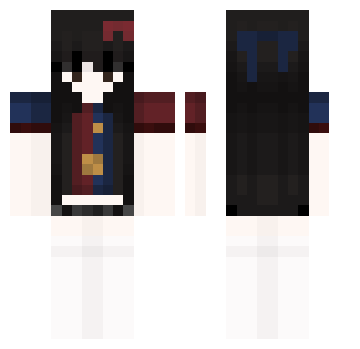Tunox1 Minecraft skin, front and back view