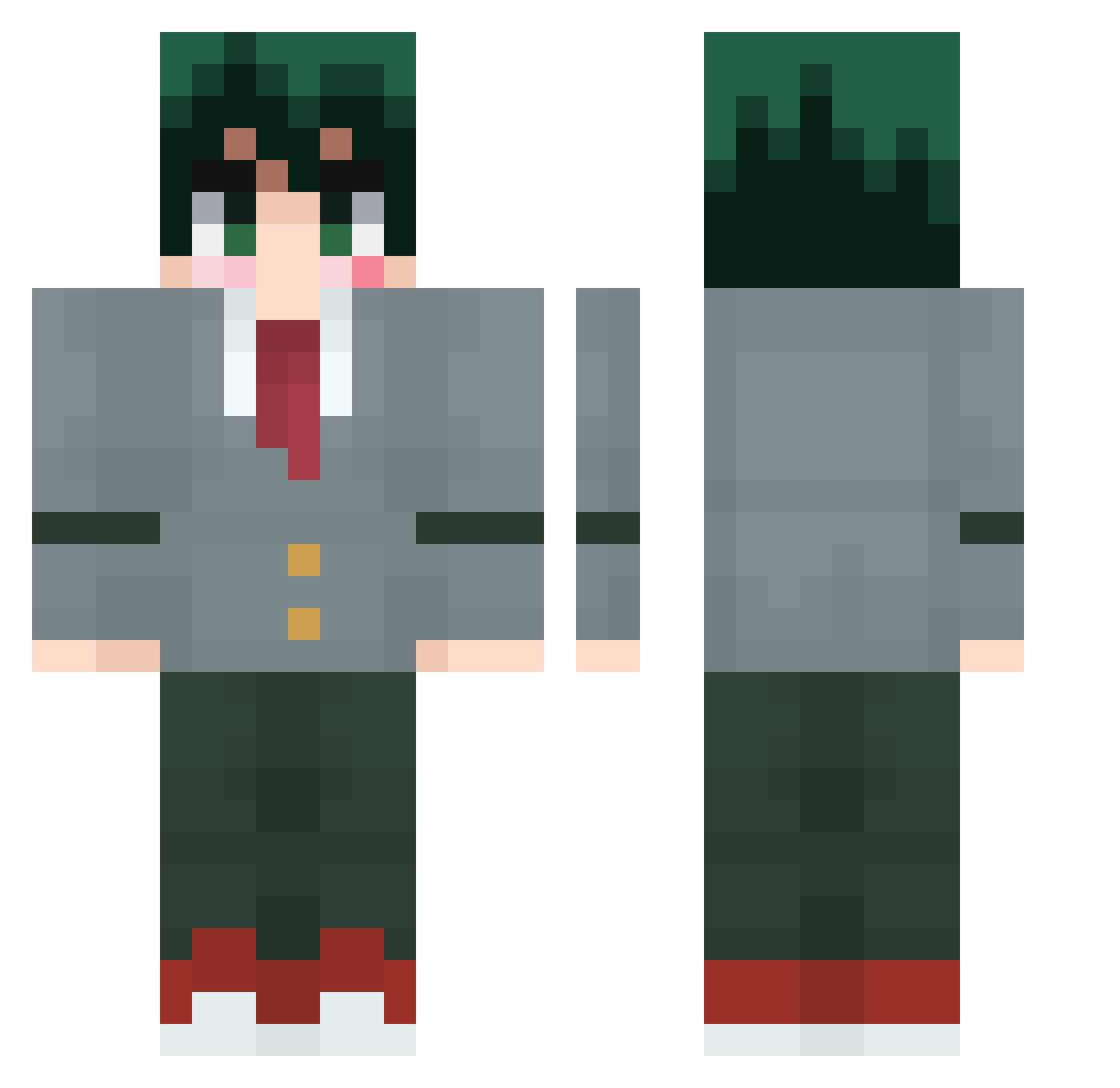 Wiggly_Nickel Minecraft skin, front and back view