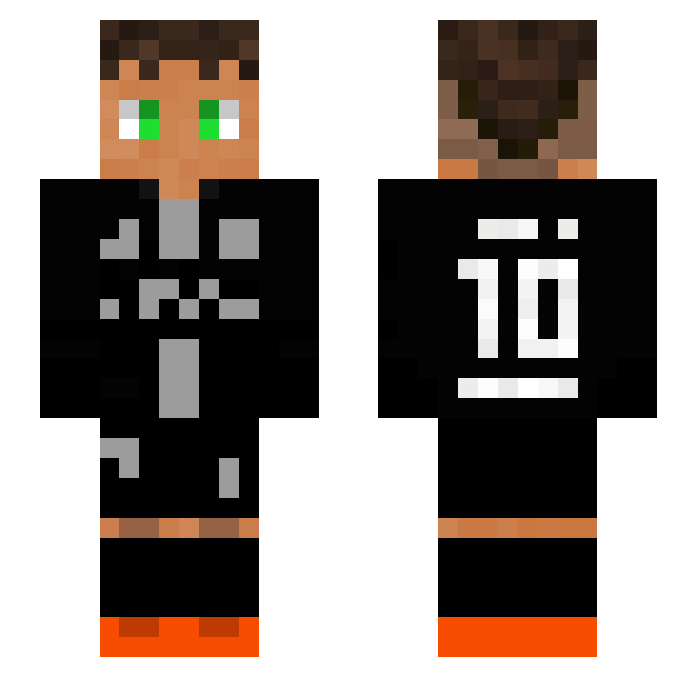 MiloWe11 Minecraft skin, front and back view